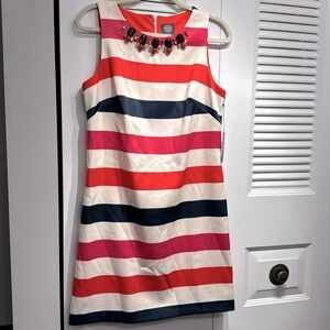 NWT. Vince Camuto sleeveless multicolor stripe dress. Size S. P2P 18